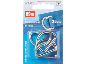 D-rings, 25mm,PRYM silver-coloured  